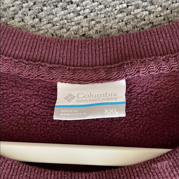 Columbia Burgundy Pullover Sweatshirt with White Logo - Picture 2 of 4